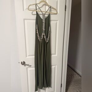 Elegant Olive Green Maxi Dress